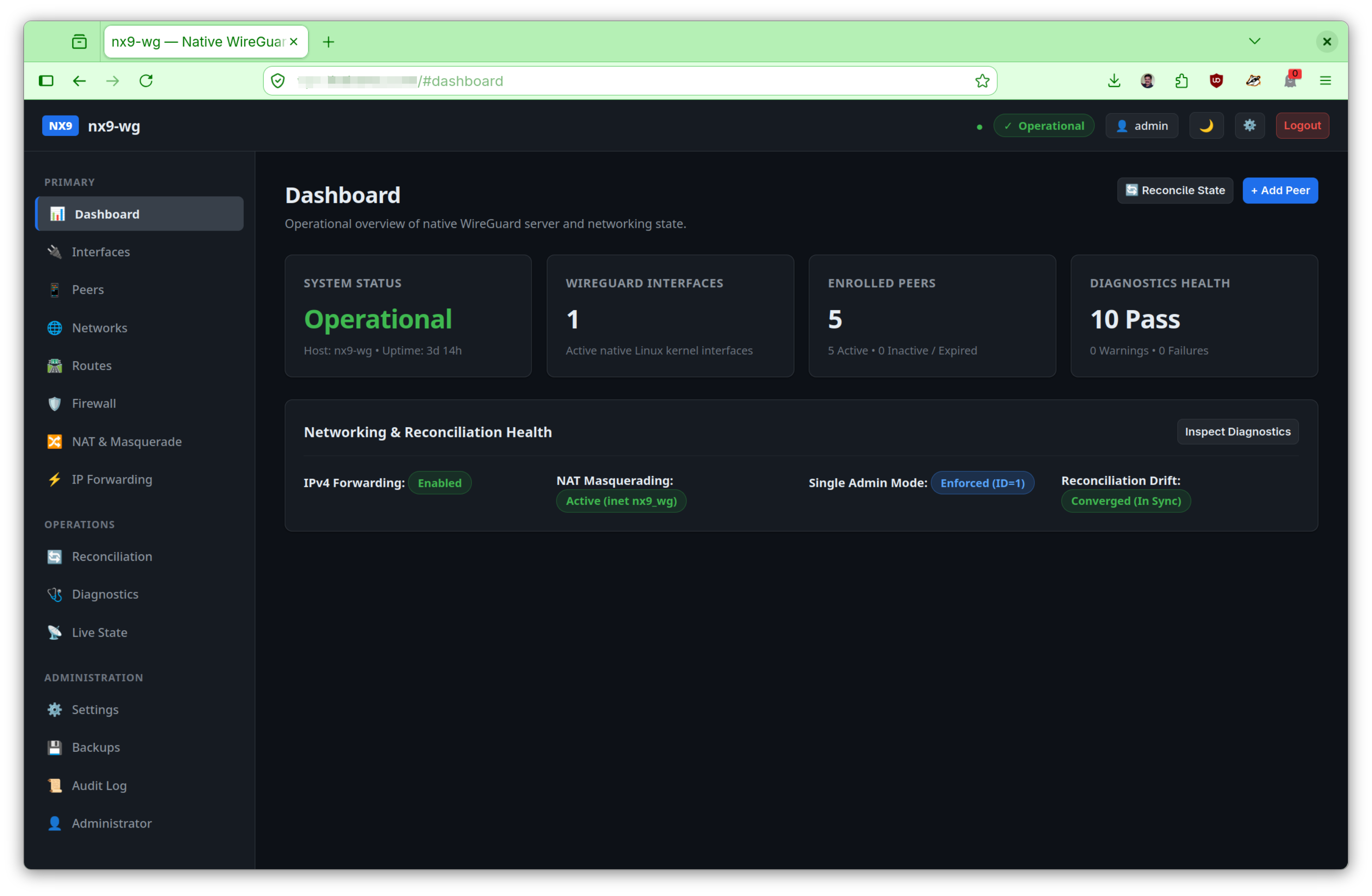 NX9-WG Dashboard