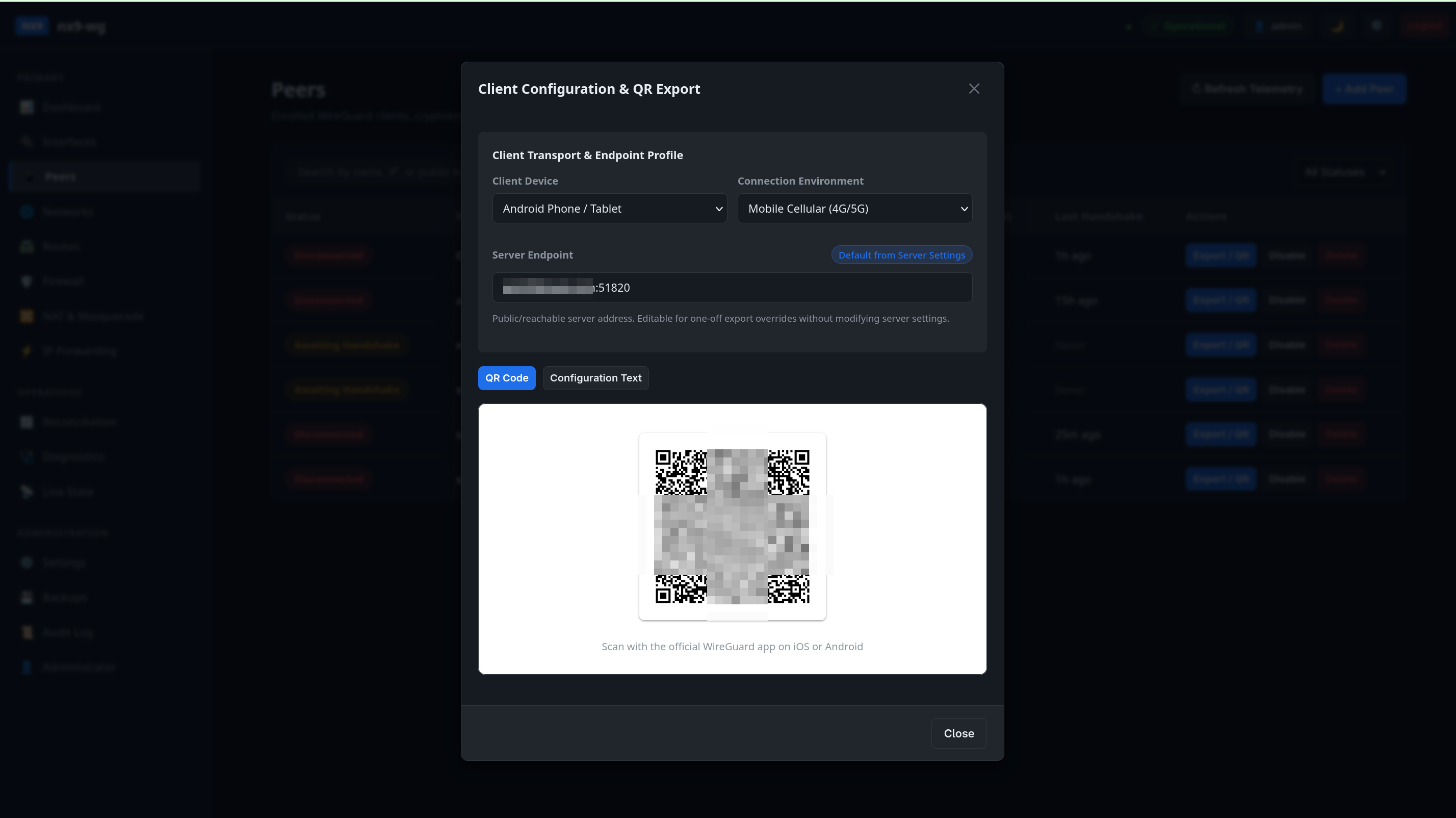 NX9-WG QR Export