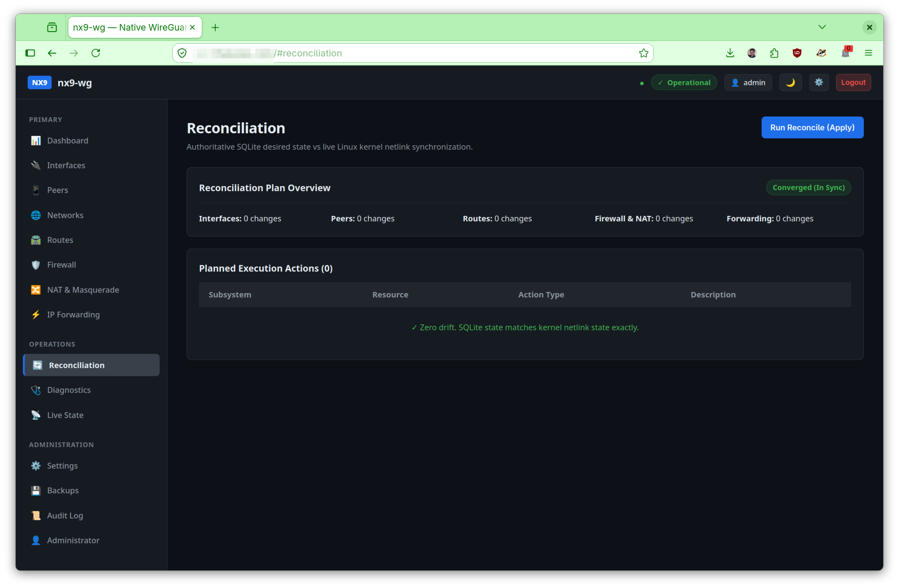 NX9-WG Reconciliation