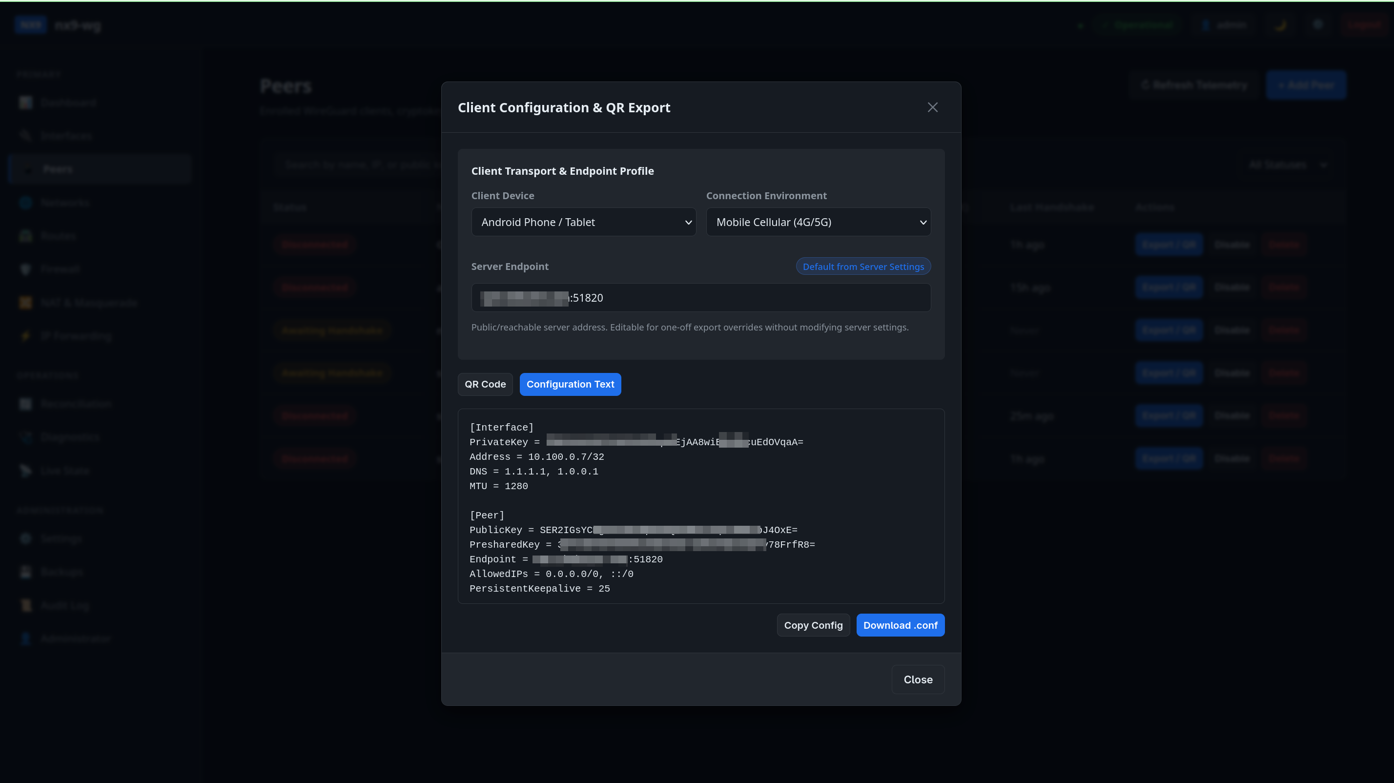 NX9-WG Client Configuration